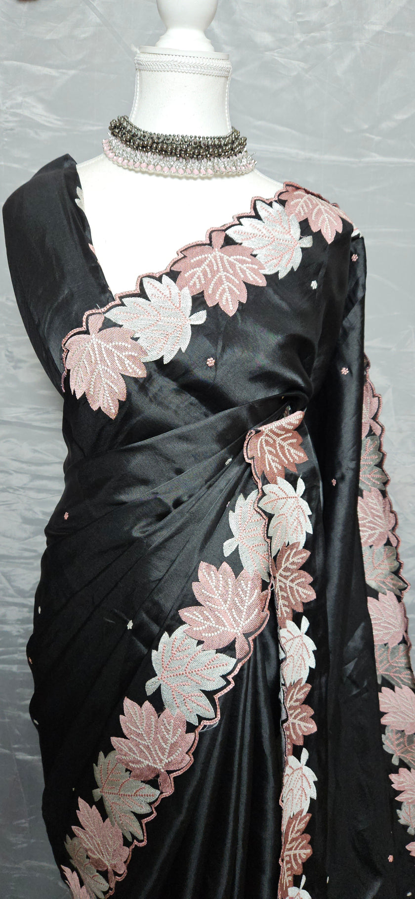 Maple Bloom Satin Tussar Saree