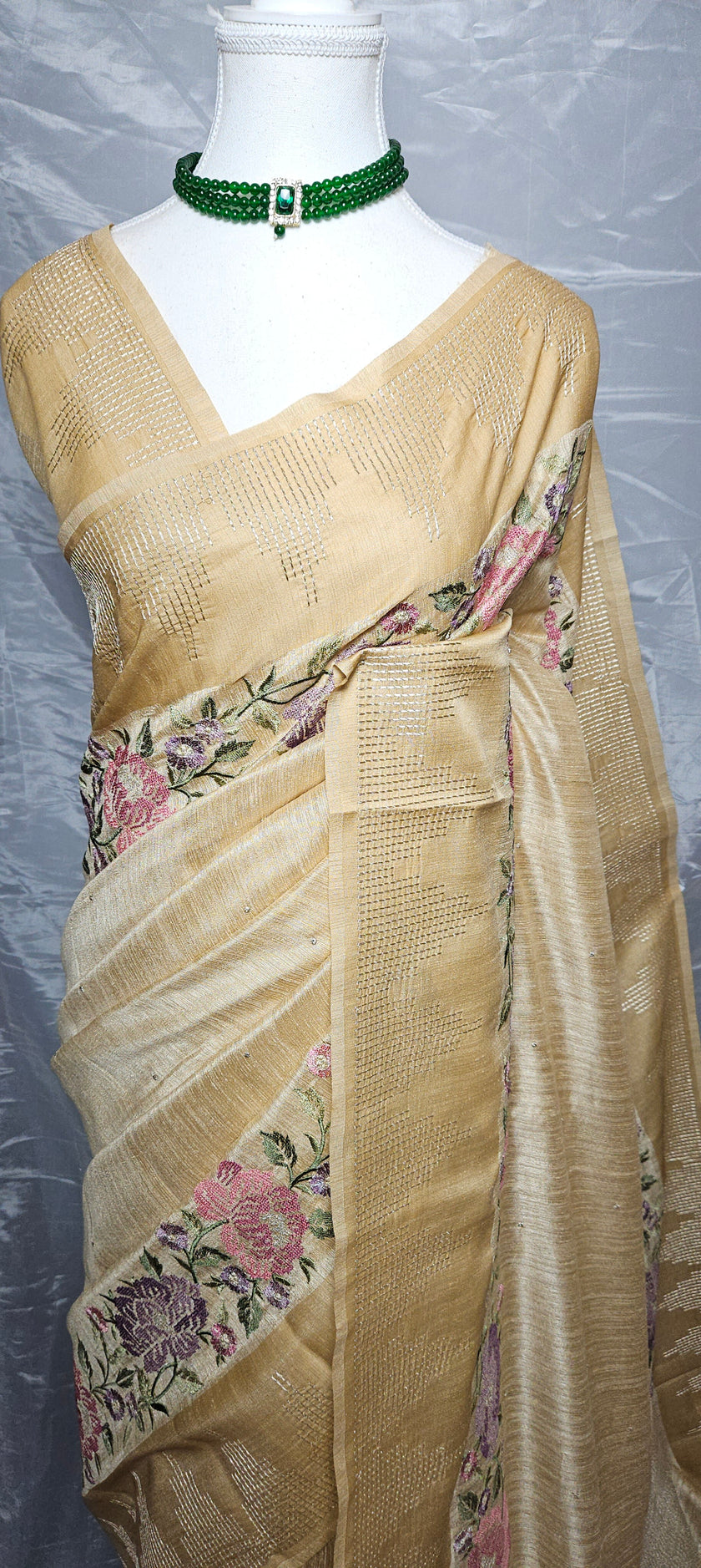 Floral Loom Jute Silk Saree