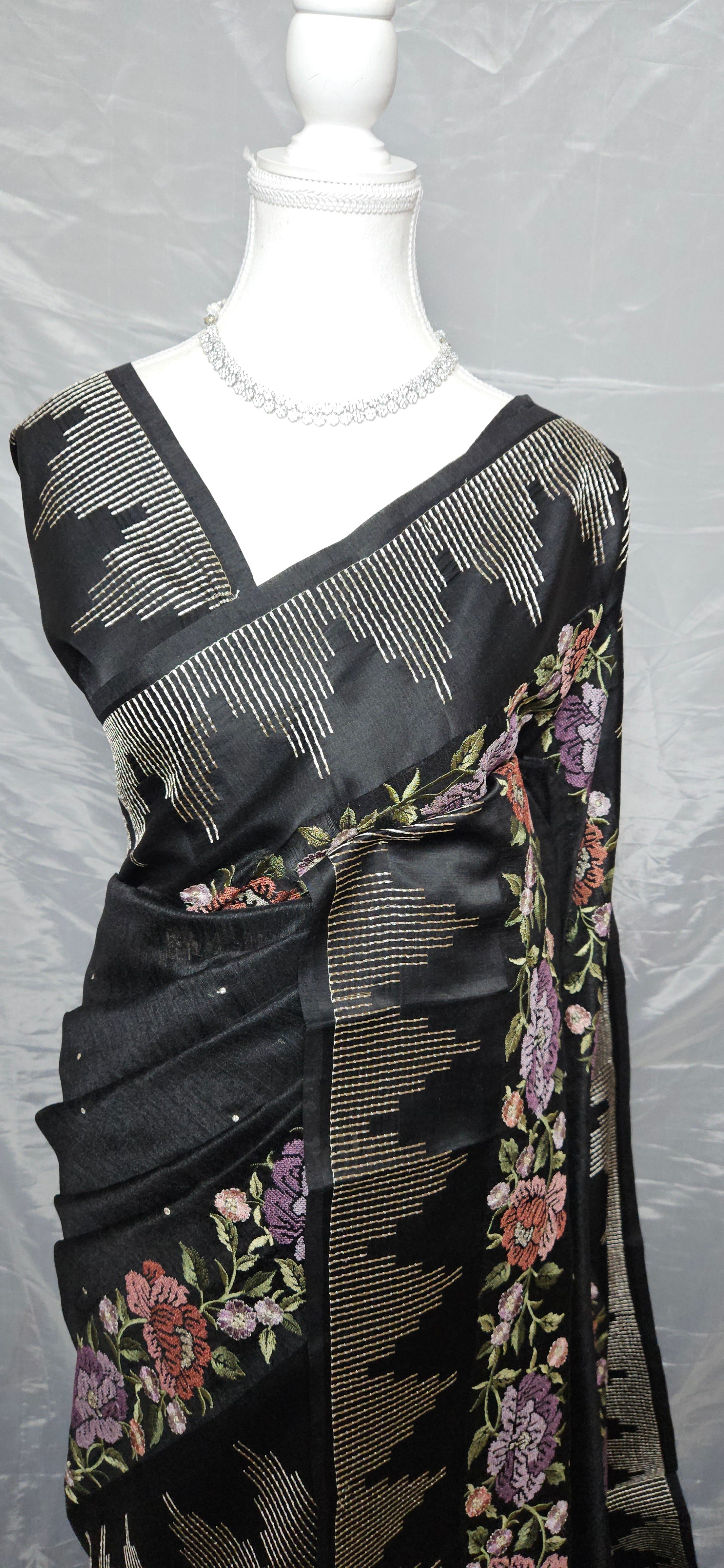 Floral Loom Jute Silk Saree