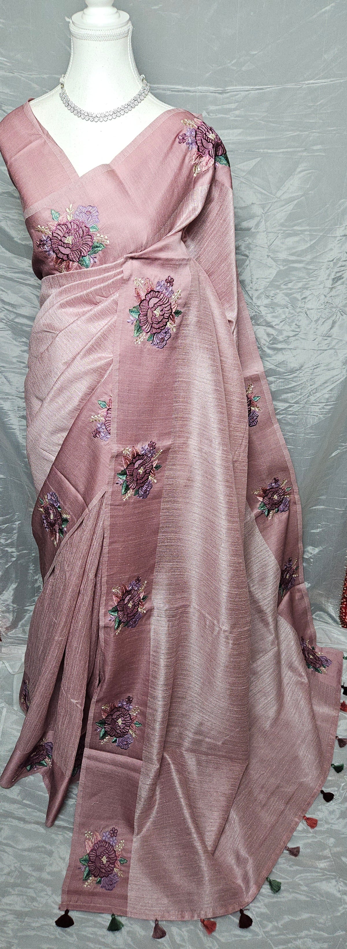 The Blush & Rose Jute Silk Saree