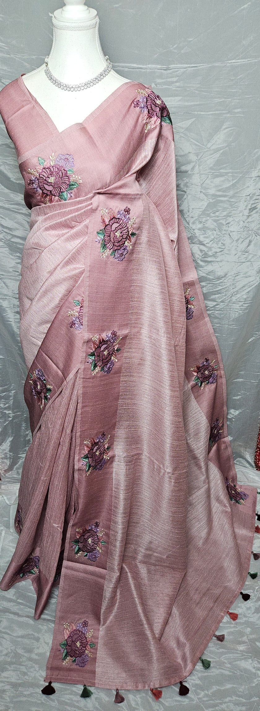 The Blush & Rose Jute Silk Saree
