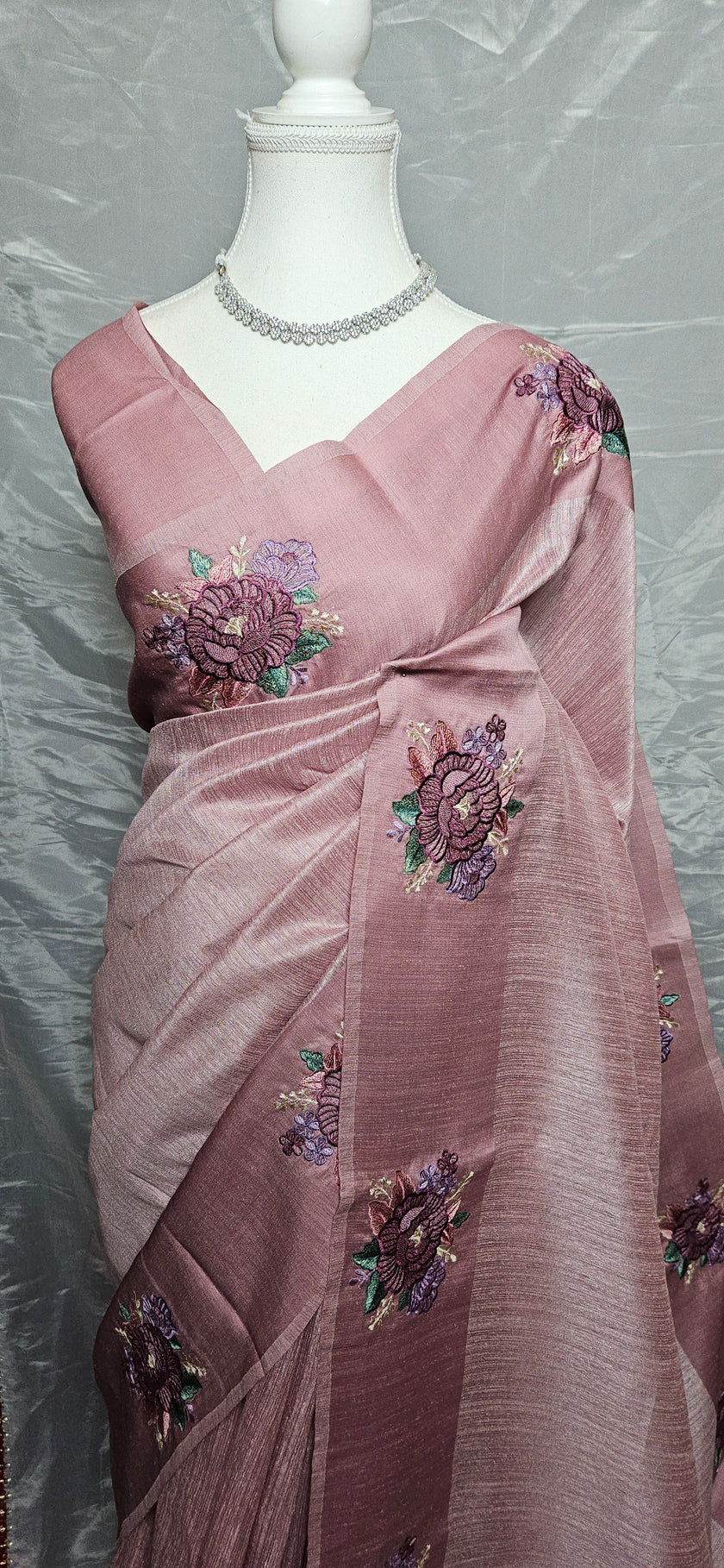 The Blush & Rose Jute Silk Saree