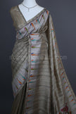 Ikat Bloom Tussar Silk Saree