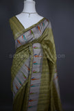 Ikat Bloom Tussar Silk Saree