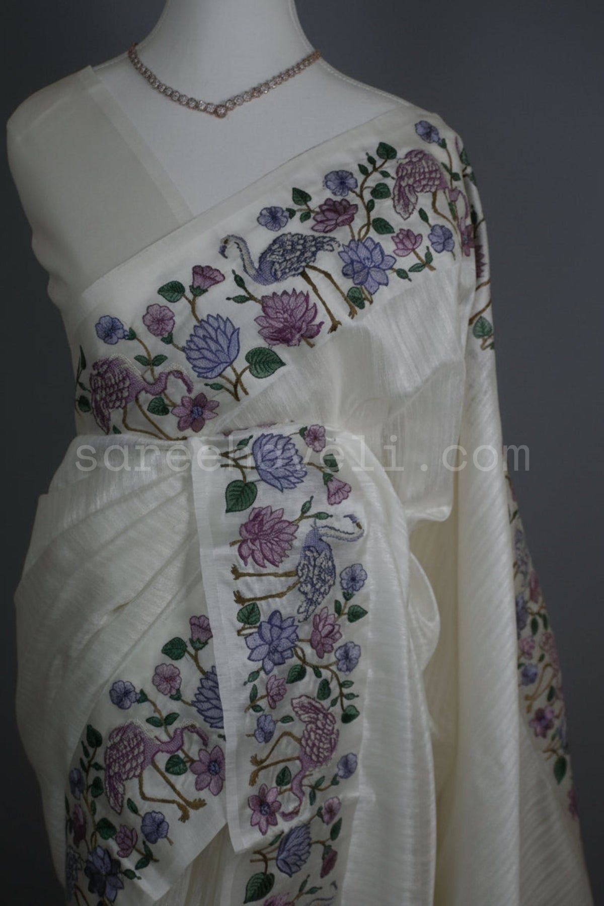 Ivory Bloom Jute Silk