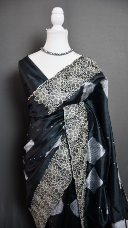 Botanical Lines  Blended Tussar Saree