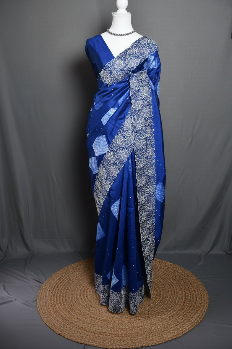 Botanical Lines  Blended Tussar Saree