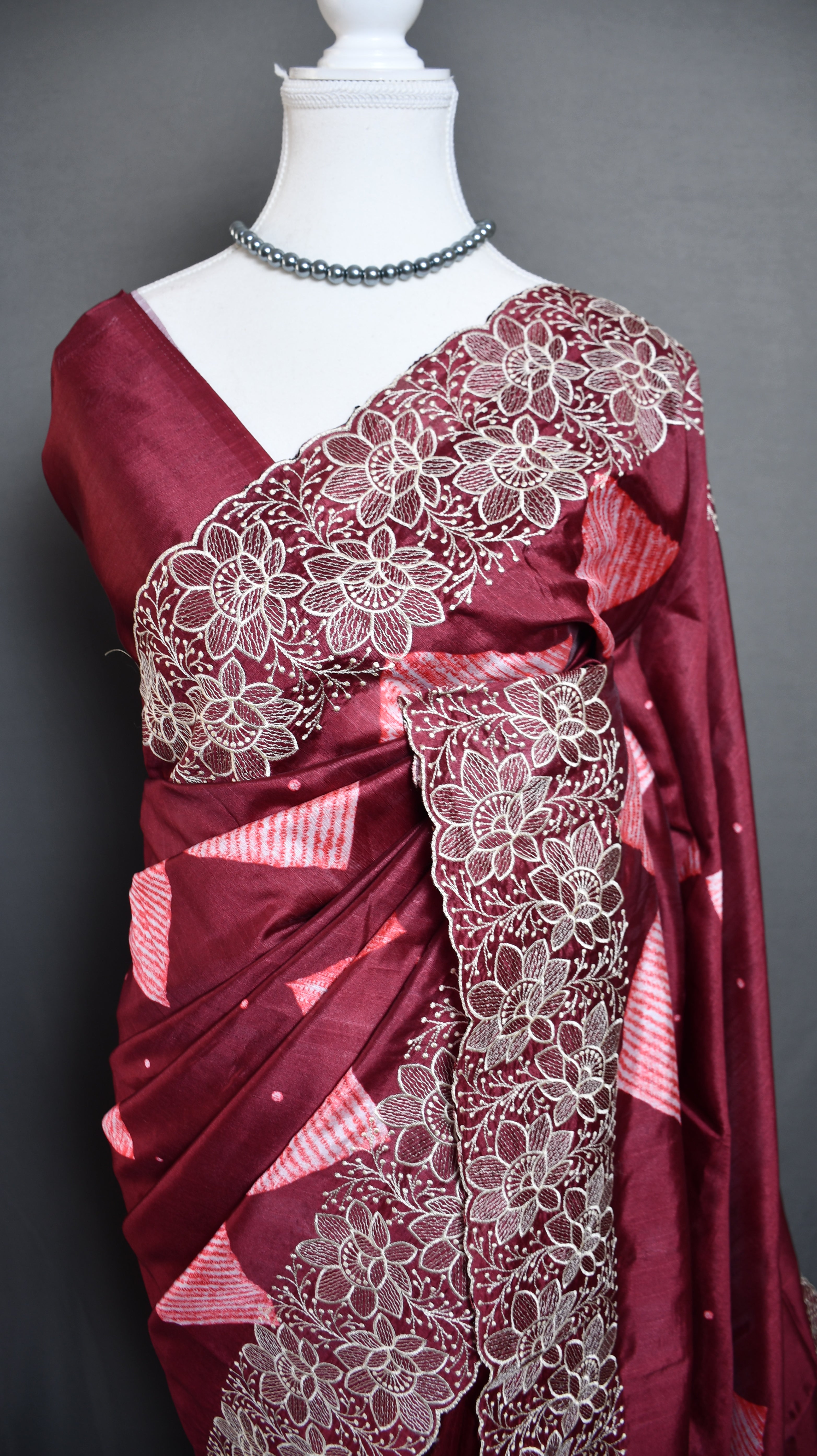 Botanical Lines  Blended Tussar Saree