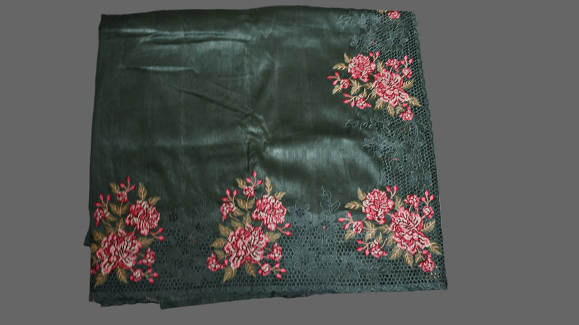 Floral Lace Crush Tussar Saree