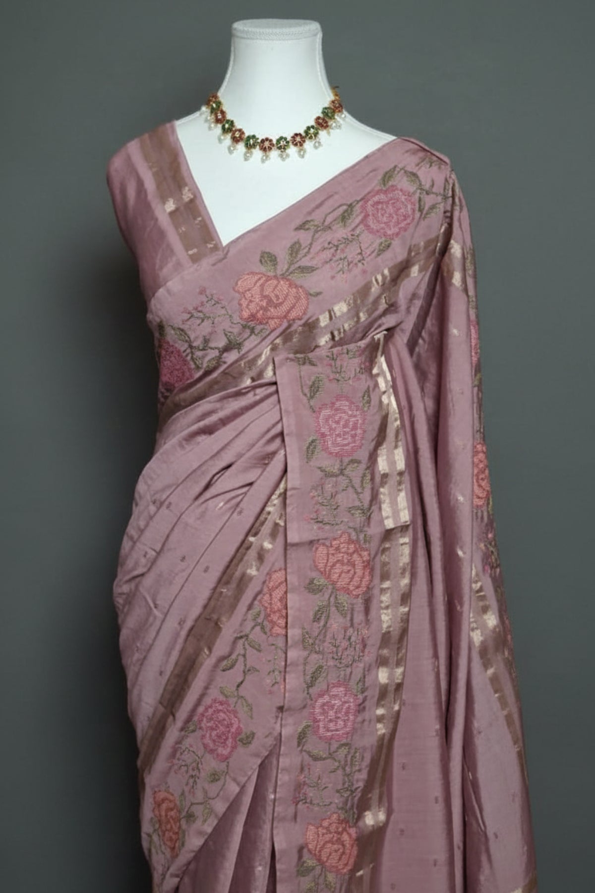 Dusty Rose Soft Tussar Elegance Saree