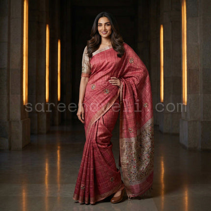 Traditional Soft Tussar Silk Saree - Saree Haveli Default Title