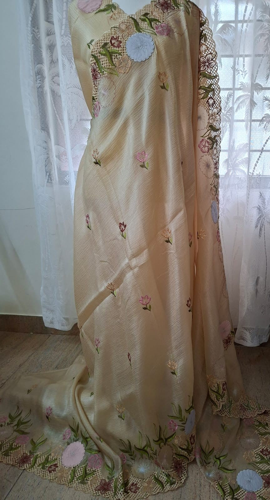 Cut Work Saree with embroidery detailing