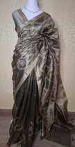 Classic Woven Tissue Silk Saree - Saree Haveli Grey