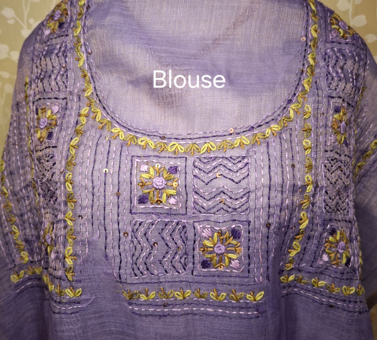 Lavender Linen Tissue Saree