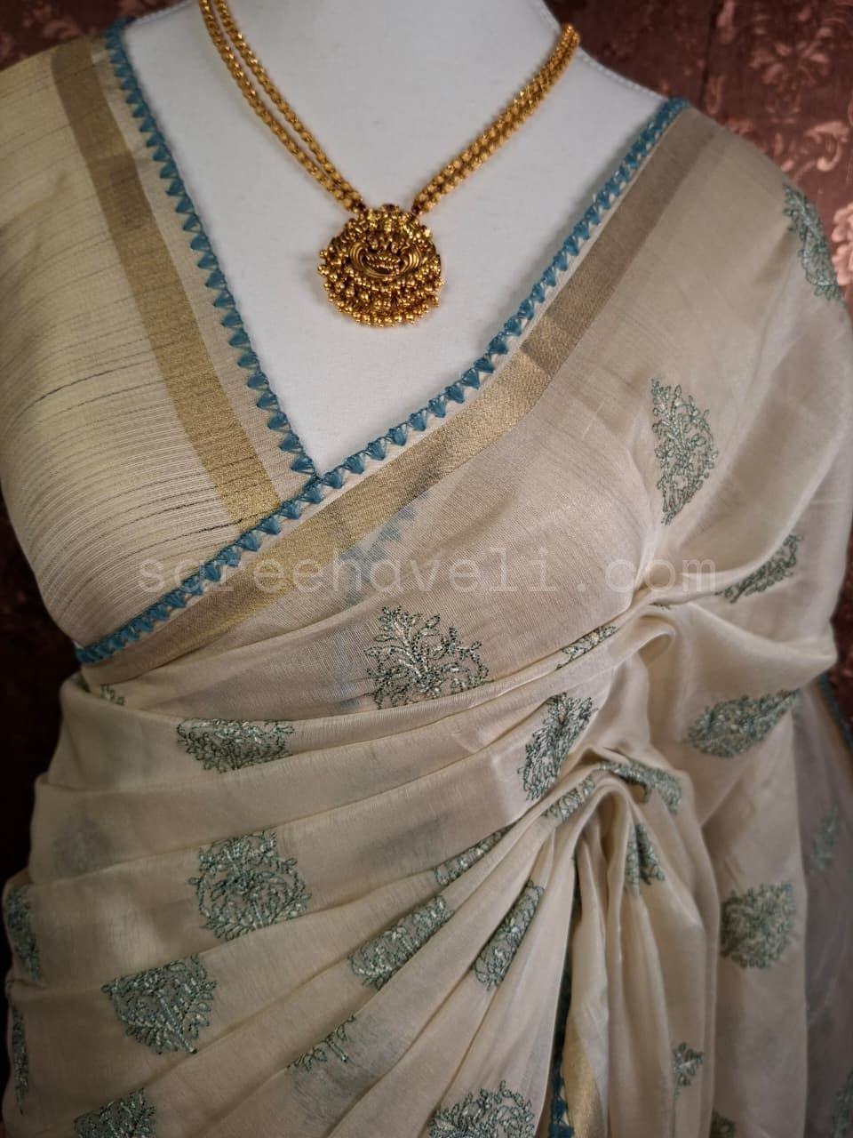 Bloom Butti Mul Chanderi - Saree Haveli Pink
