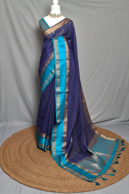 Zari Contrast Semi Jute Silk