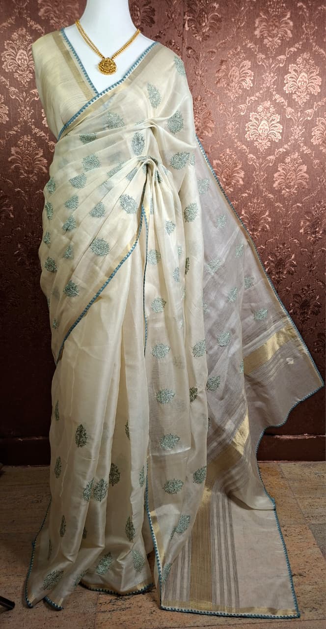 Bloom Butti Mul Chanderi - Saree Haveli Pink