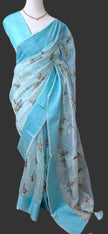 Fancy Saree-with thread work - Saree Haveli Light Blue