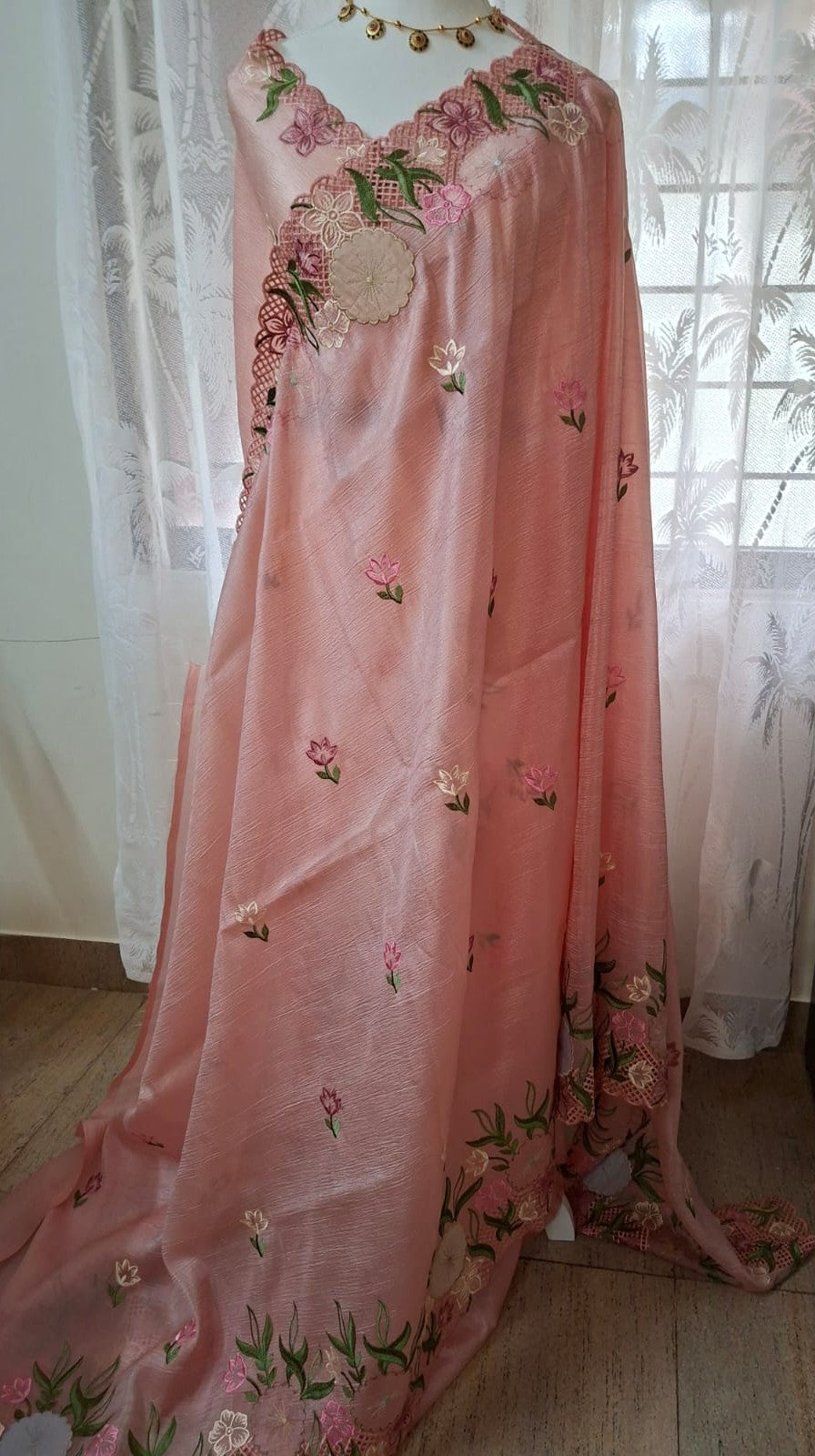 Cut Work Saree with embroidery detailing