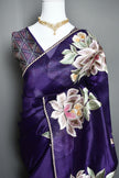 Midnight Bloom Pure Tissue Saree