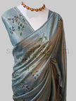 Crush silk Saree with Kantha Embroidery - Saree Haveli Default Title Crush Silk