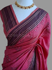 Soft Tussar Saree with Geometric Motifs and Contrast Border - Saree Haveli Default Title