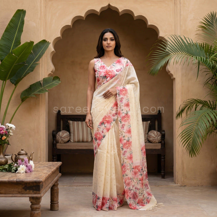Floral Print Silky Kota