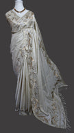 Pearl Gold Floral Viscose Silk