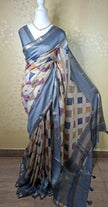 Geometric Grace Chanderi Saree - Saree Haveli Default Title