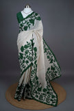 Ivory Emerald Green Appliqué Kota