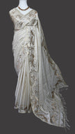 Pearl Gold Floral Viscose Silk