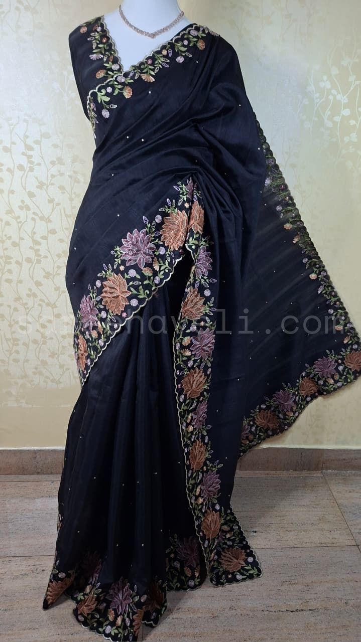 Midnight Garden Tussar - Saree Haveli Default Title