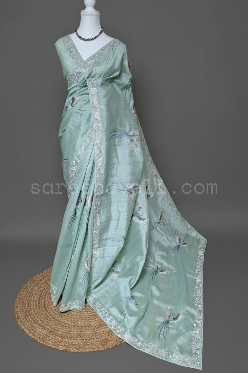 Bird Whisper Tussar Silk