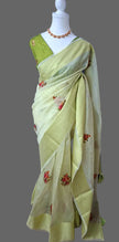 Fancy Saree-with thread work - Saree Haveli Pale Green