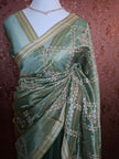 Classic Woven Tissue Silk Saree - Saree Haveli Green