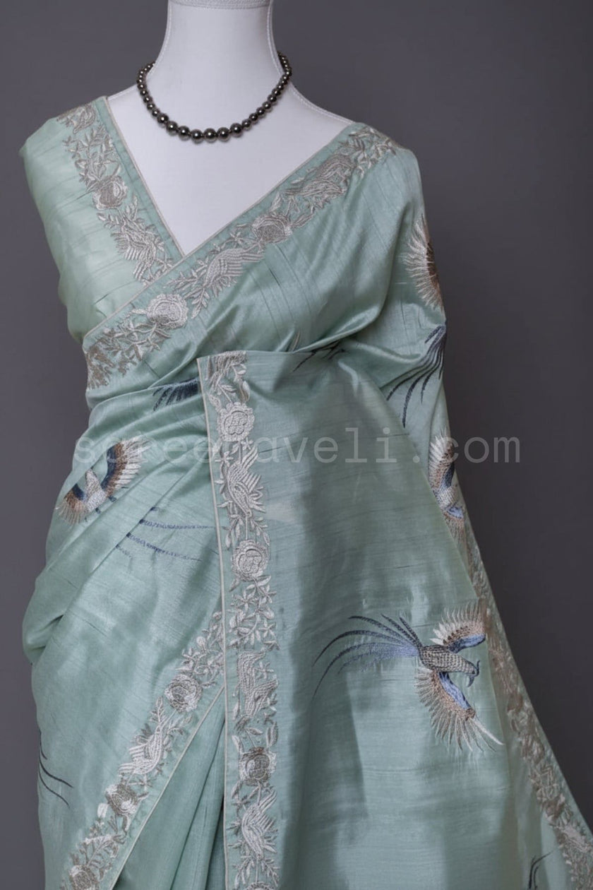 Bird Whisper Tussar Silk