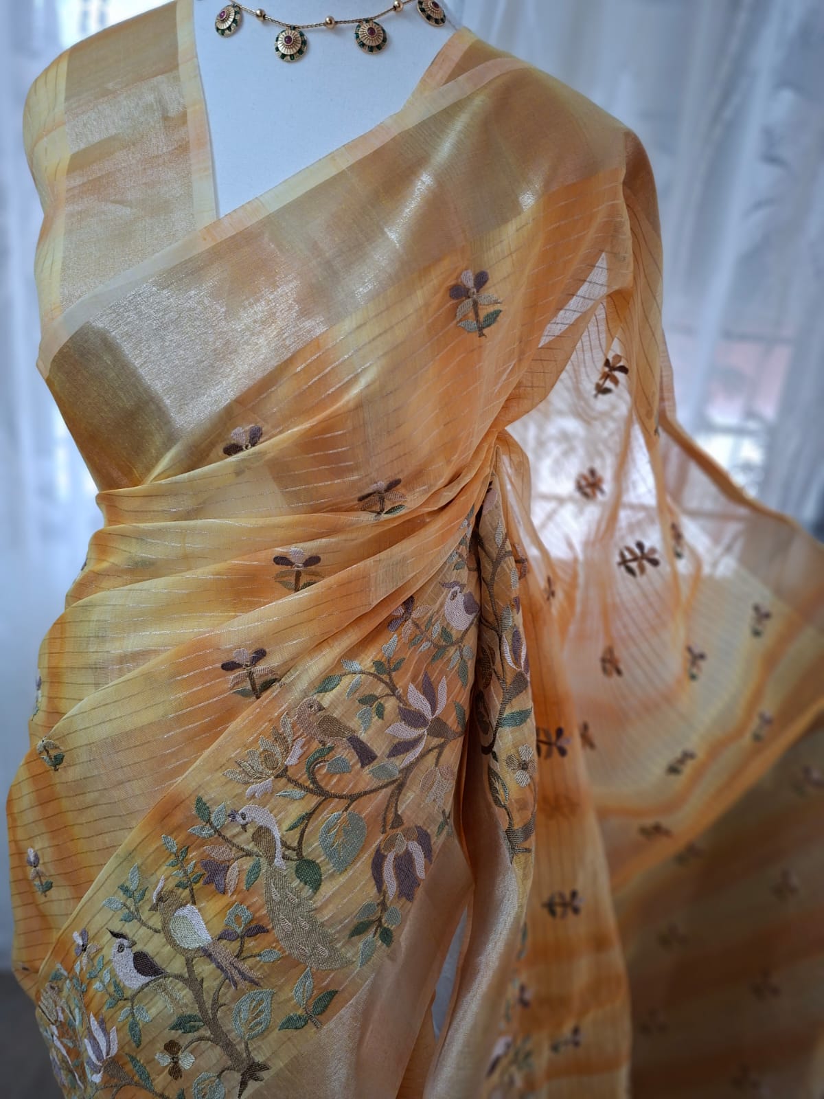 Kora Embroidered Saree