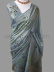 Crush silk Saree with Kantha Embroidery - Saree Haveli Default Title Crush Silk