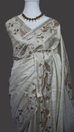 Pearl Gold Floral Viscose Silk