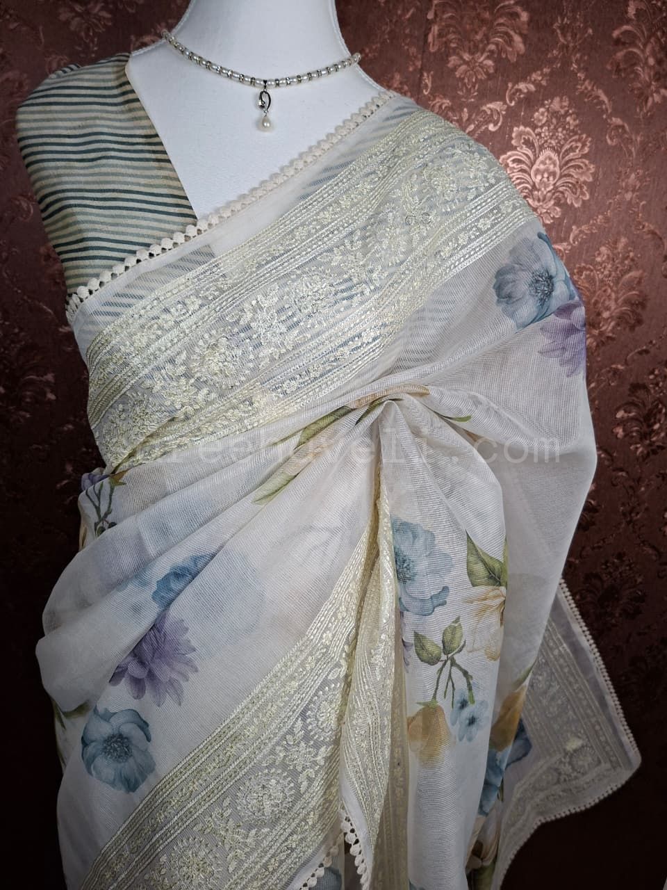 Ivory Mist Floral Kota