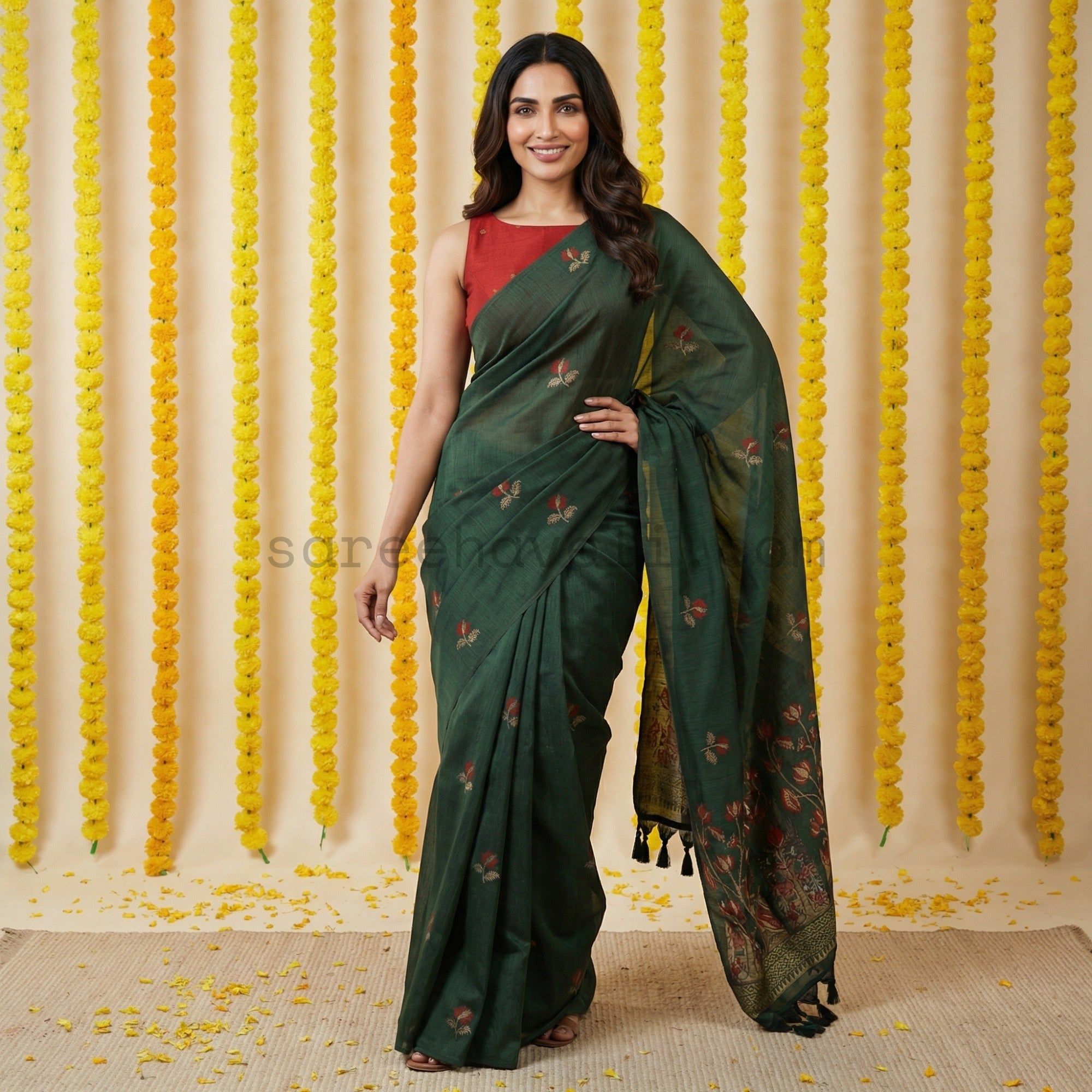 Forest Pichwai Muga Cotton - Saree Haveli Default Title