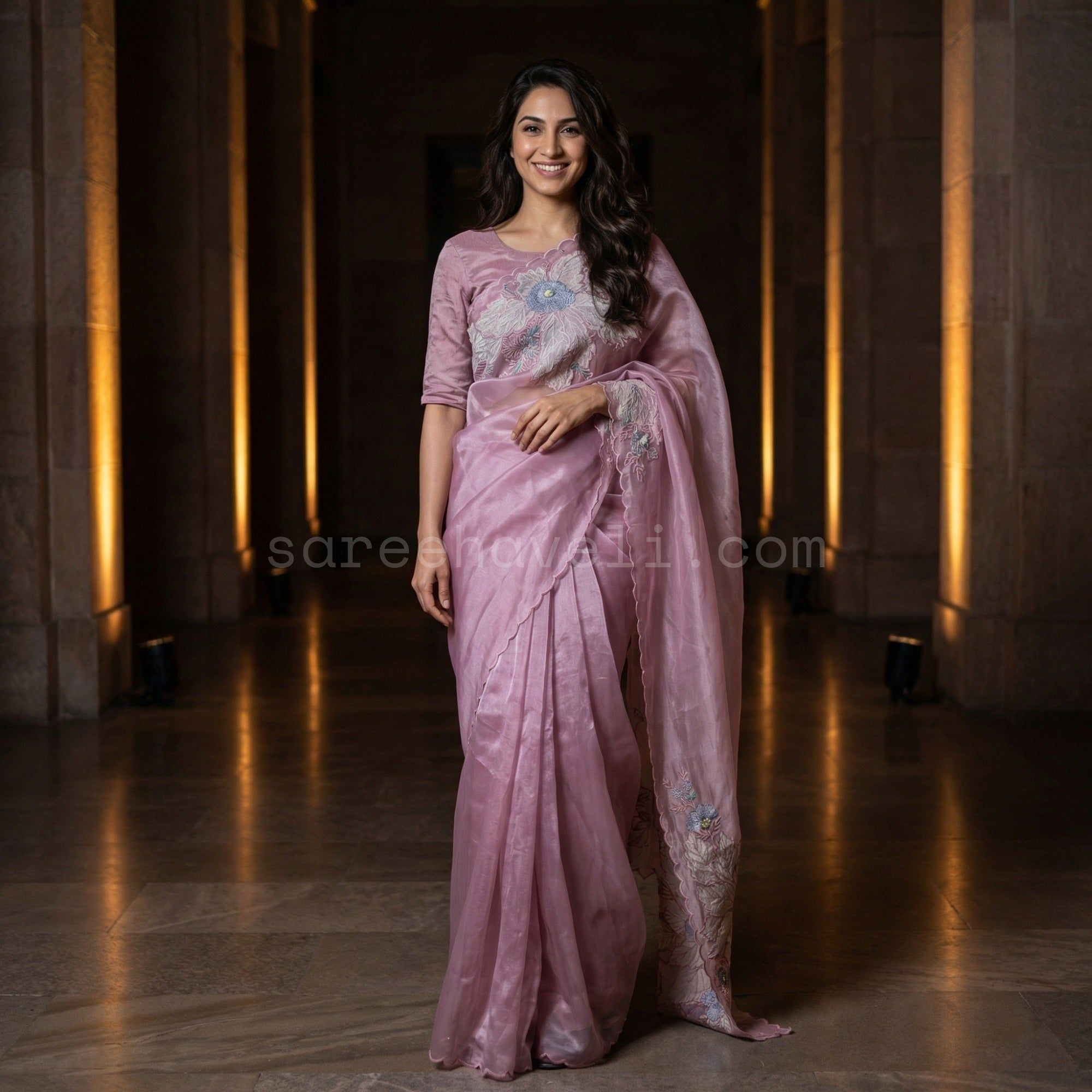 The Organza Edit - Saree Haveli Blush Pink