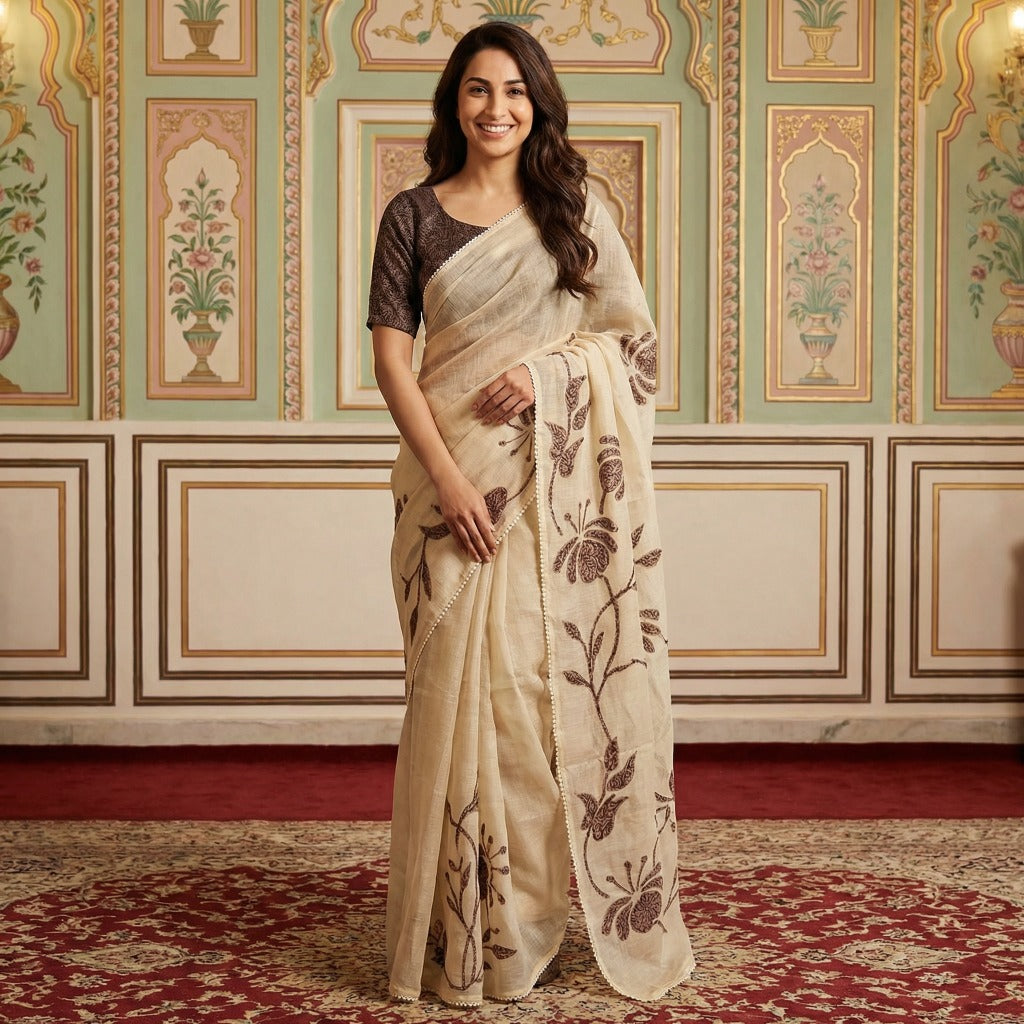 Kalamkari Ivory Grace