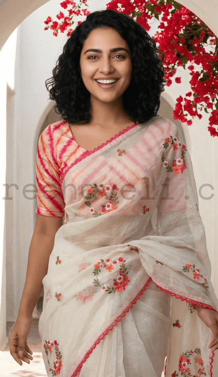 Serene Paper Crush Saree - Saree Haveli Default Title