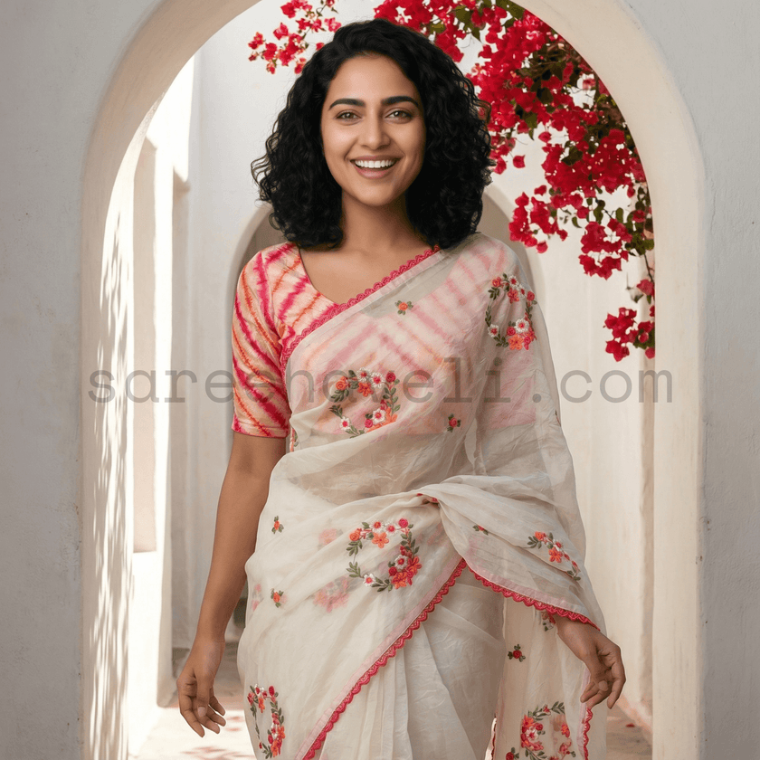 Serene Paper Crush Saree - Saree Haveli Default Title
