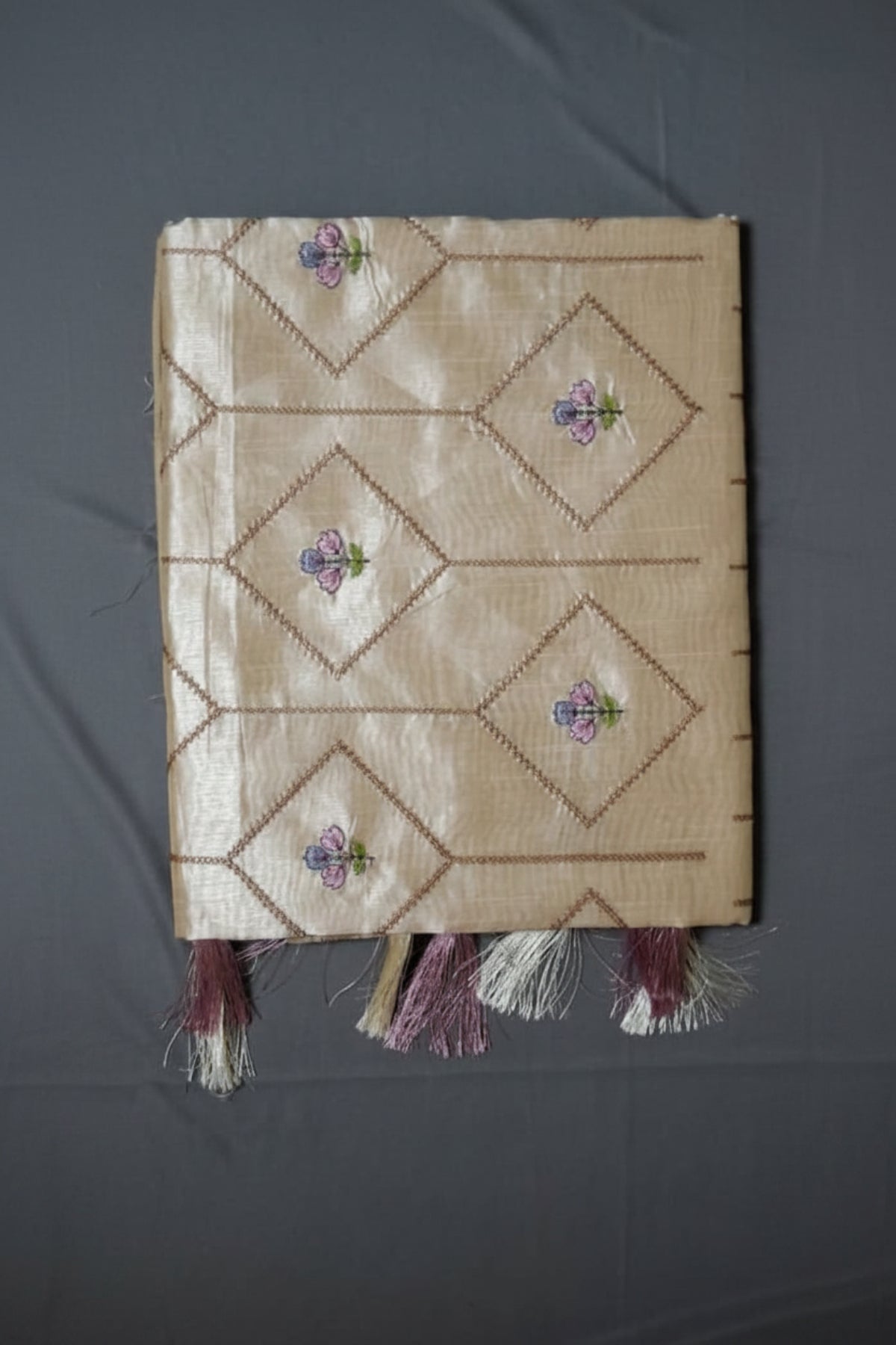 Golden Lattice Semi Silk Saree