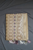 Golden Lattice Semi Silk Saree