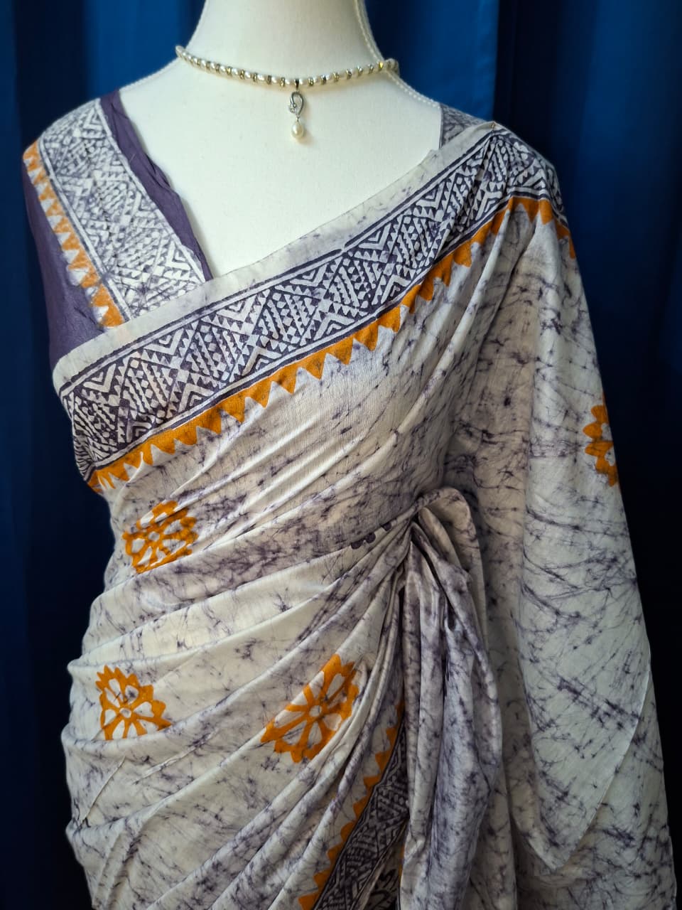 Chanderi Cotton Block Printed Saree