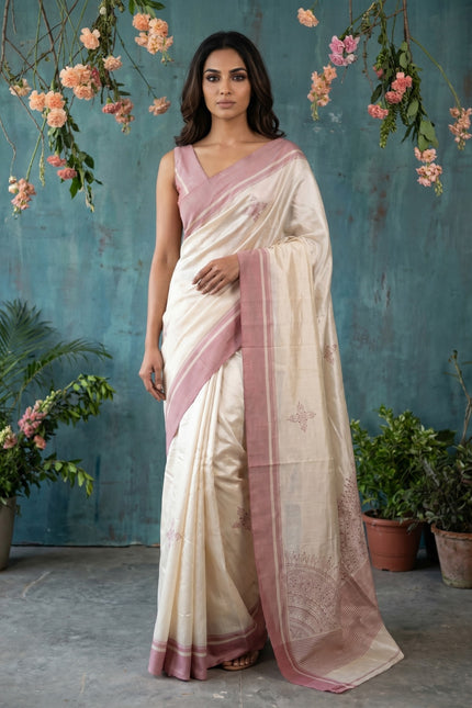 Kantha Grace Muga Silk Saree