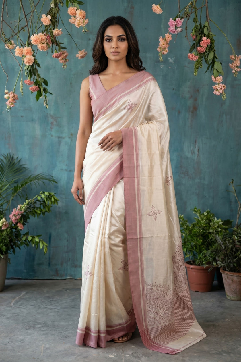 Kantha Grace Muga Silk Saree